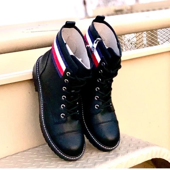 NWT Tommy Hilfiger Black Lavo 2 Moto Combat Boots - Picture 11 of 14